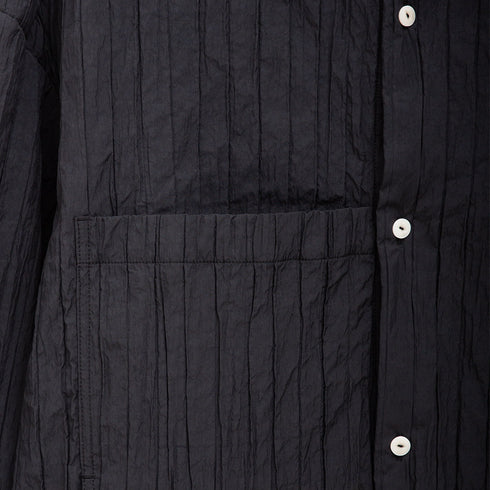 Merely Made Merely Quilted Cropped Shirt Black 24231SH Degli Uberti
